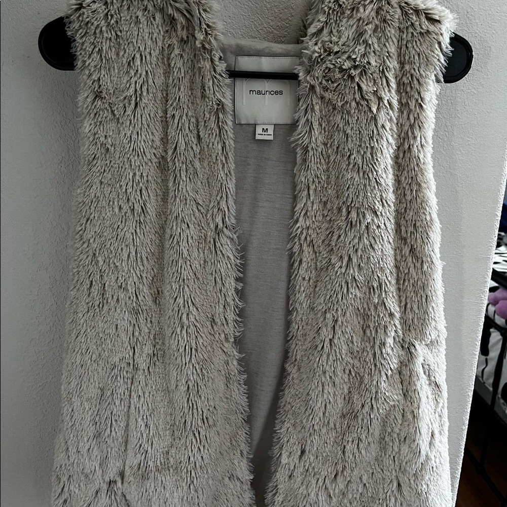 Faux Fur Vest w/ hood